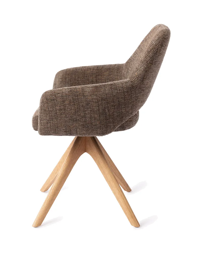 Yanai Esszimmerstuhl von Jesper Home in Checked Chestnut, Revolve Oak, Natur, Ansicht 2