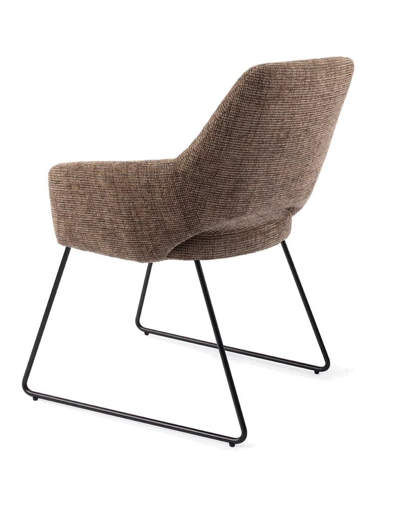 Yanai Esszimmerstuhl von Jesper Home in Checked Chestnut, Slide, Schwarz, Ansicht 4