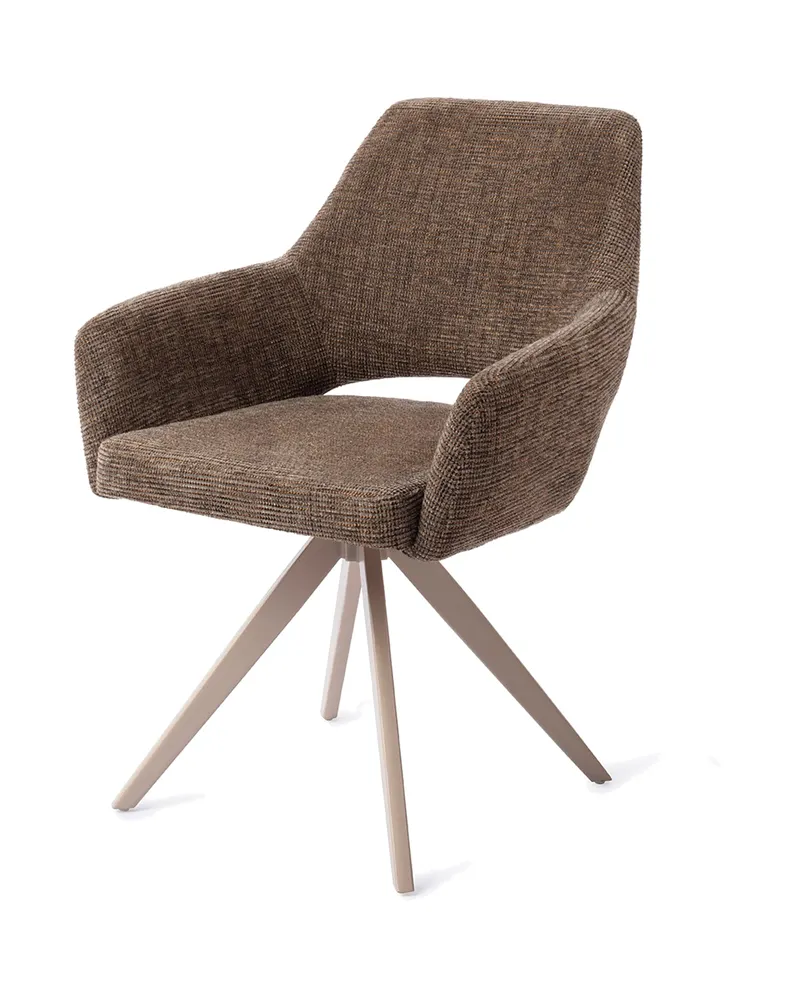 Yanai Esszimmerstuhl von Jesper Home in Checked Chestnut, Turn, Beige, Ansicht 3
