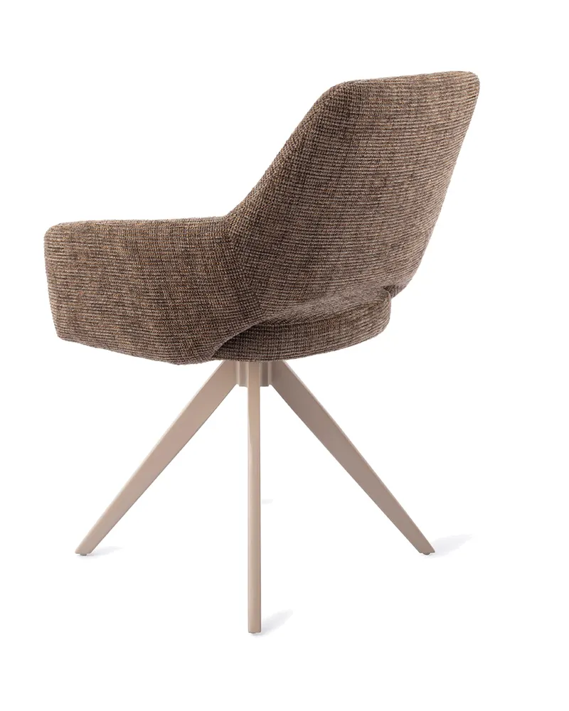 Yanai Esszimmerstuhl von Jesper Home in Checked Chestnut, Turn, Beige, Ansicht 4