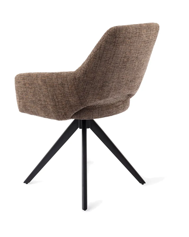 Yanai Esszimmerstuhl von Jesper Home in Checked Chestnut, Turn, Schwarz, Ansicht 4