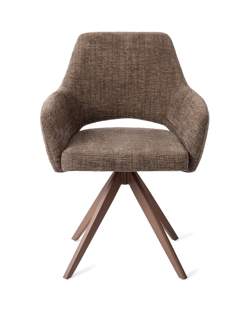 Yanai Esszimmerstuhl von Jesper Home in Checked Chestnut, Turn, Braun, Ansicht 1