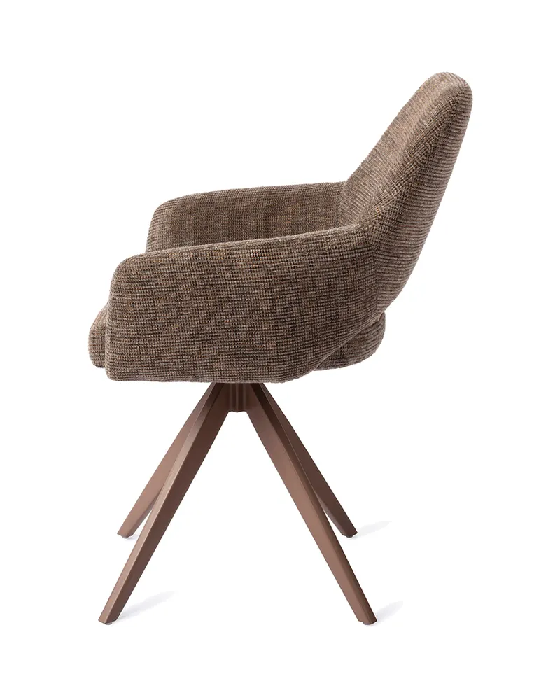 Yanai Esszimmerstuhl von Jesper Home in Checked Chestnut, Turn, Braun, Ansicht 2