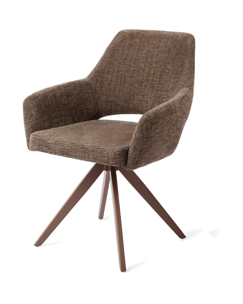 Yanai Esszimmerstuhl von Jesper Home in Checked Chestnut, Turn, Braun, Ansicht 3