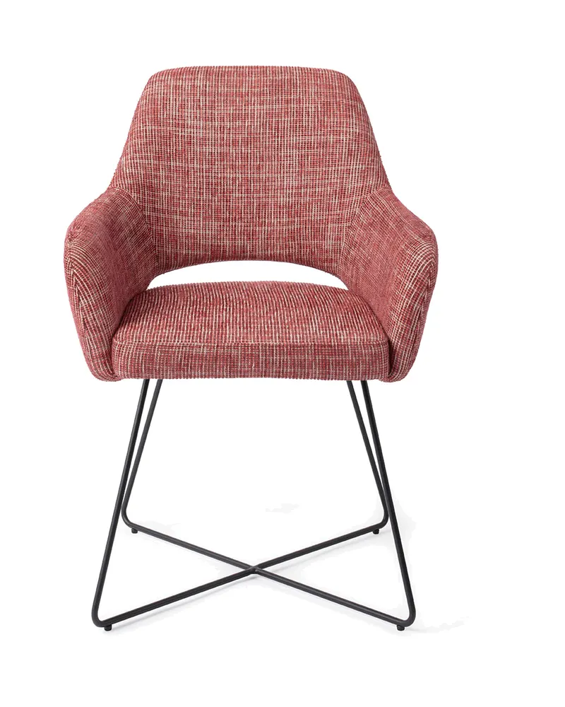Yanai Esszimmerstuhl von Jesper Home in Berry Bars, Cross, Schwarz, Ansicht 1
