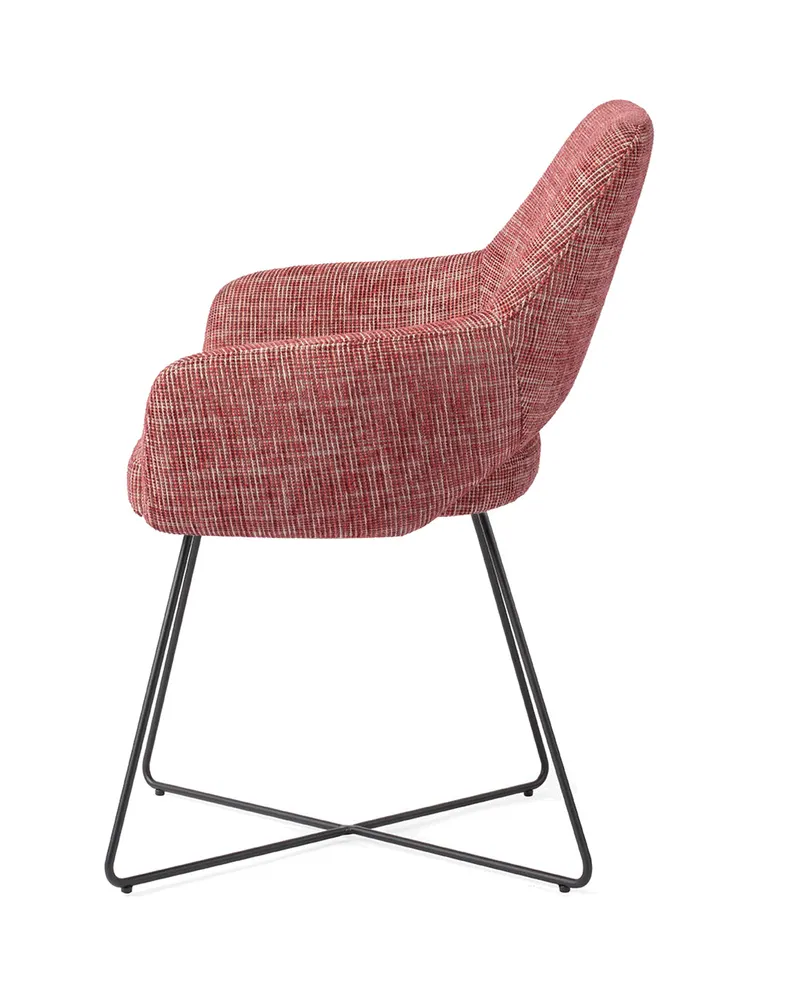 Yanai Esszimmerstuhl von Jesper Home in Berry Bars, Cross, Schwarz, Ansicht 2