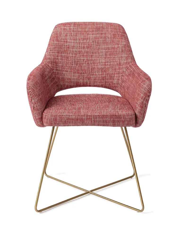 Yanai Esszimmerstuhl von Jesper Home in Berry Bars, Cross, Gold, Ansicht 1