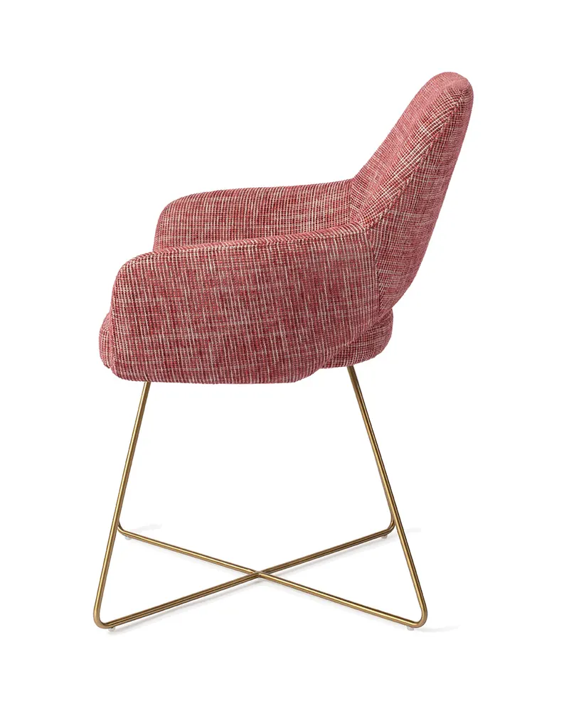 Yanai Esszimmerstuhl von Jesper Home in Berry Bars, Cross, Gold, Ansicht 2