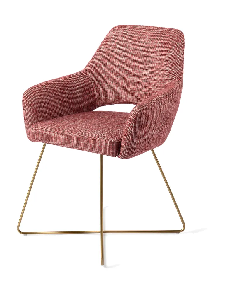 Yanai Esszimmerstuhl von Jesper Home in Berry Bars, Cross, Gold, Ansicht 3