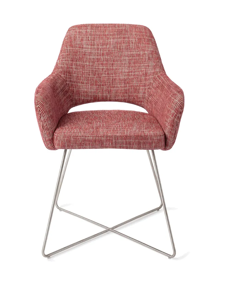 Yanai Esszimmerstuhl von Jesper Home in Berry Bars, Cross, Edelstahl, Ansicht 1