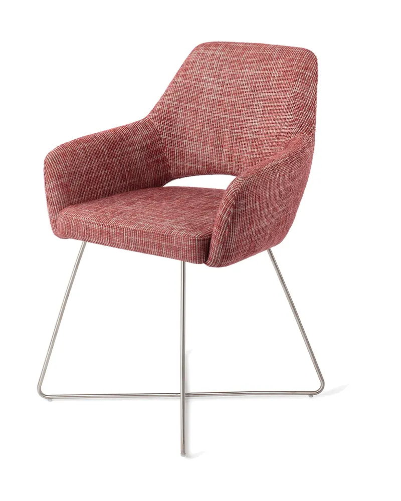 Yanai Esszimmerstuhl von Jesper Home in Berry Bars, Cross, Edelstahl, Ansicht 3