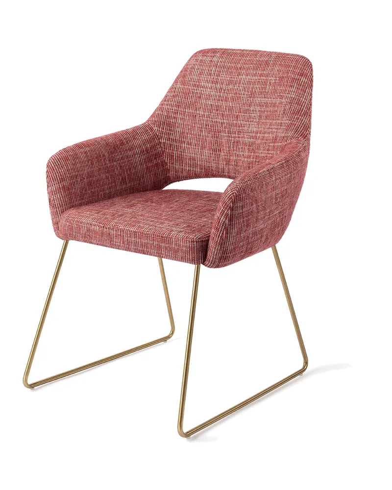 Yanai Esszimmerstuhl von Jesper Home in Berry Bars, Slide, Gold, Ansicht 3