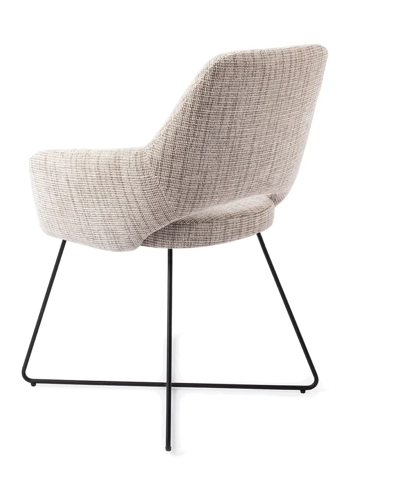 Yanai Esszimmerstuhl von Jesper Home in Caramel Grid, Cross, Schwarz, Ansicht 4