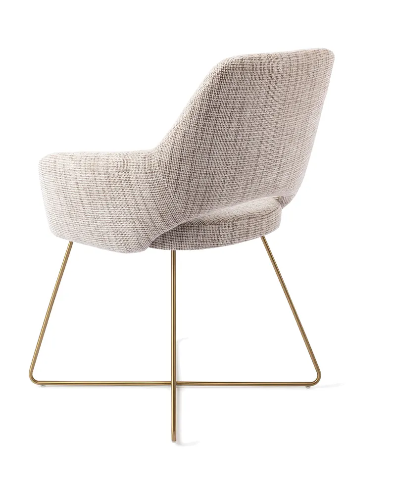 Yanai Esszimmerstuhl von Jesper Home in Caramel Grid, Cross, Gold, Ansicht 4