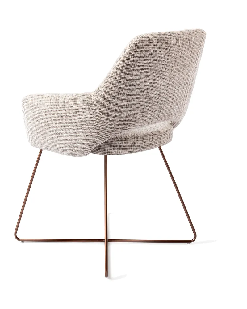 Yanai Esszimmerstuhl von Jesper Home in Caramel Grid, Cross, Roségold, Ansicht 4