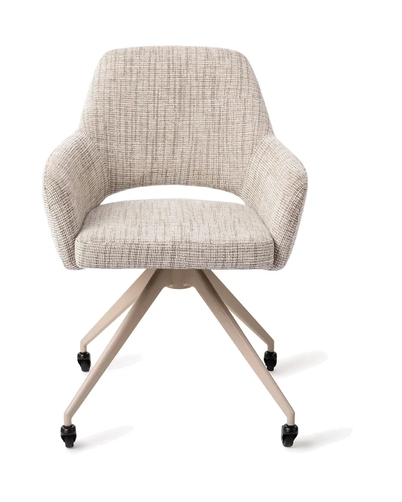 Yanai Esszimmerstuhl von Jesper Home in Caramel Grid, Glide, Beige, Ansicht 1