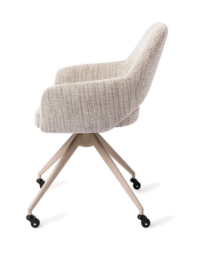 Yanai Esszimmerstuhl von Jesper Home in Caramel Grid, Glide, Beige, Ansicht 2