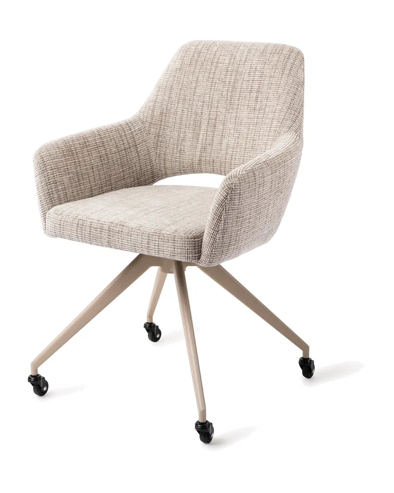 Yanai Esszimmerstuhl von Jesper Home in Caramel Grid, Glide, Beige, Ansicht 3