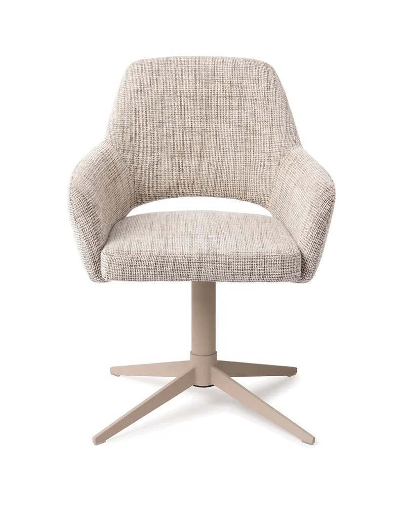 Yanai Esszimmerstuhl von Jesper Home in Caramel Grid, Quad, Beige, Ansicht 1