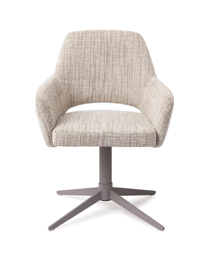 Yanai Esszimmerstuhl von Jesper Home in Caramel Grid, Quad, Grau, Ansicht 1
