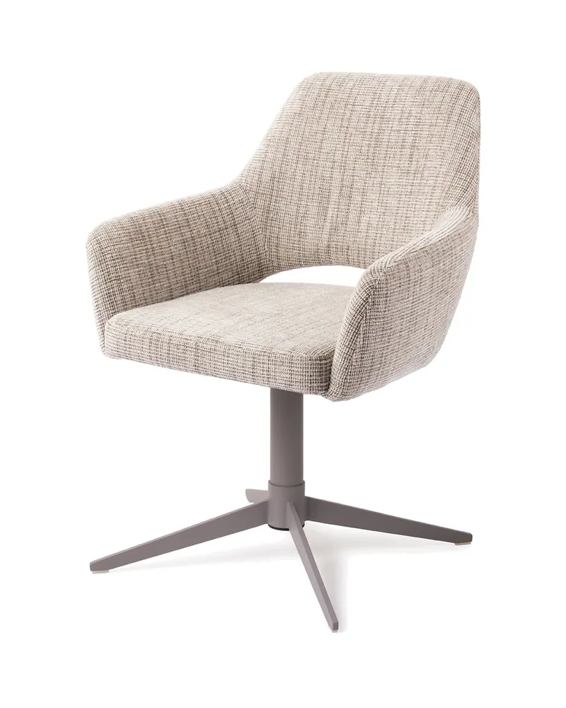 Yanai Esszimmerstuhl von Jesper Home in Caramel Grid, Quad, Grau, Ansicht 3