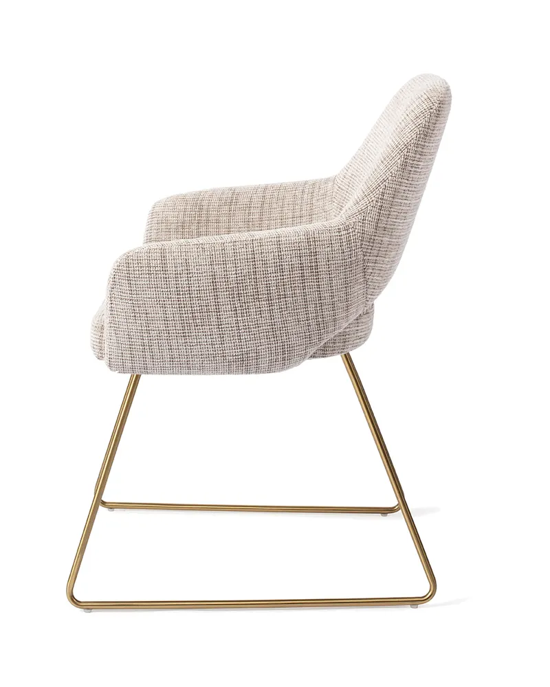 Yanai Esszimmerstuhl von Jesper Home in Caramel Grid, Slide, Gold, Ansicht 2