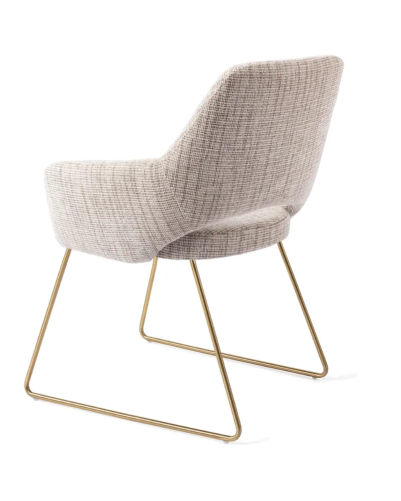 Yanai Esszimmerstuhl von Jesper Home in Caramel Grid, Slide, Gold, Ansicht 4