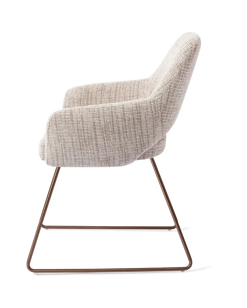 Yanai Esszimmerstuhl von Jesper Home in Caramel Grid, Slide, Roségold, Ansicht 2