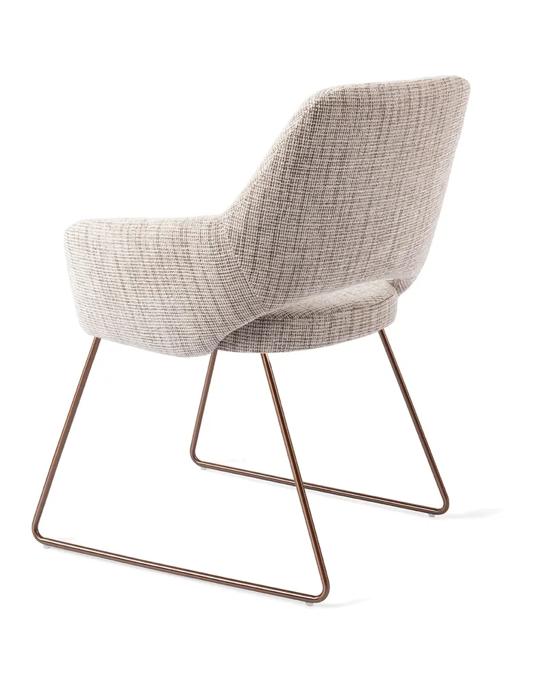 Yanai Esszimmerstuhl von Jesper Home in Caramel Grid, Slide, Roségold, Ansicht 4