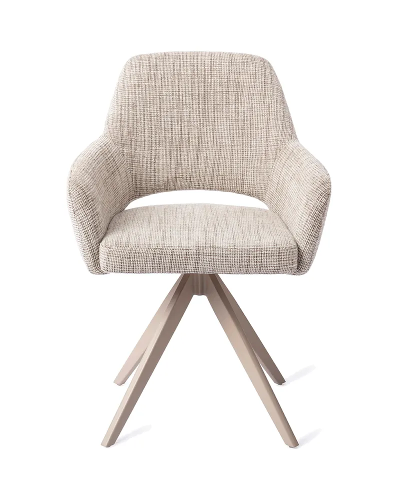 Yanai Esszimmerstuhl von Jesper Home in Caramel Grid, Turn, Beige, Ansicht 1