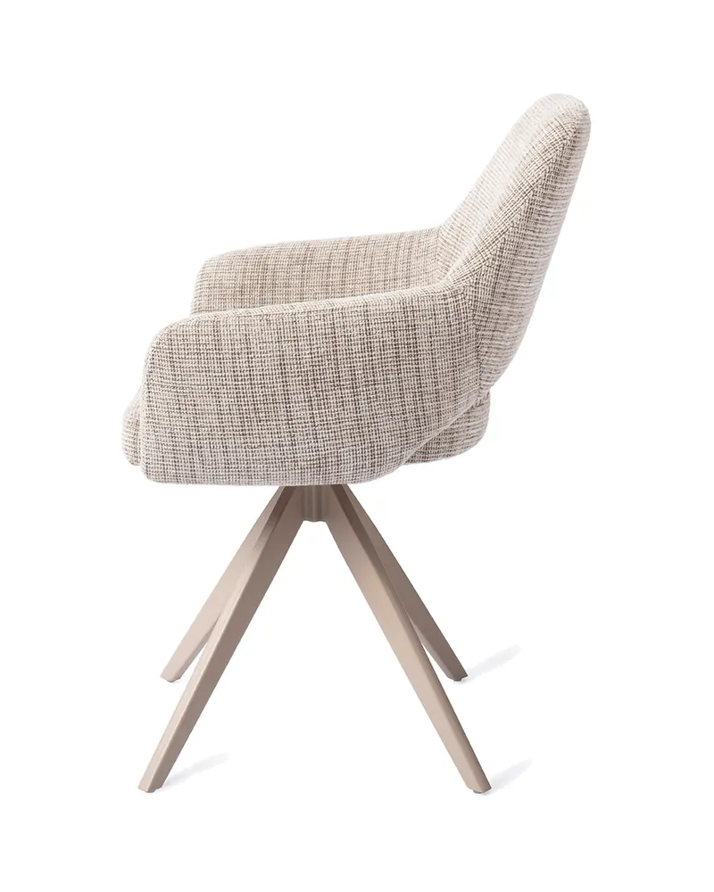 Yanai Esszimmerstuhl von Jesper Home in Caramel Grid, Turn, Beige, Ansicht 2