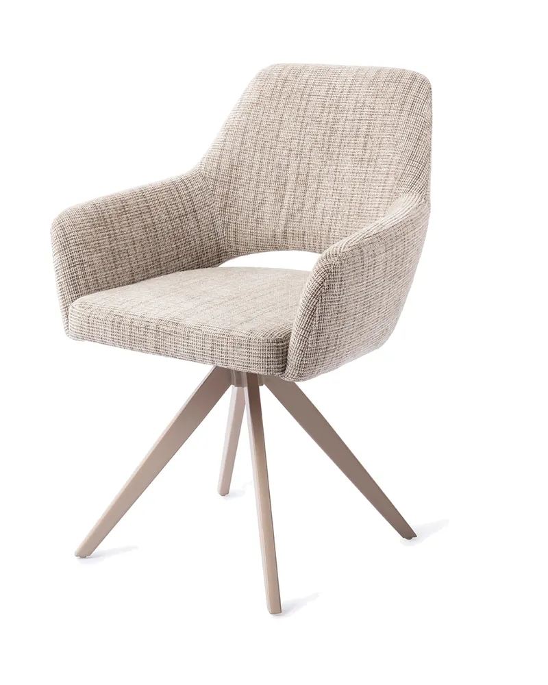 Yanai Esszimmerstuhl von Jesper Home in Caramel Grid, Turn, Beige, Ansicht 3