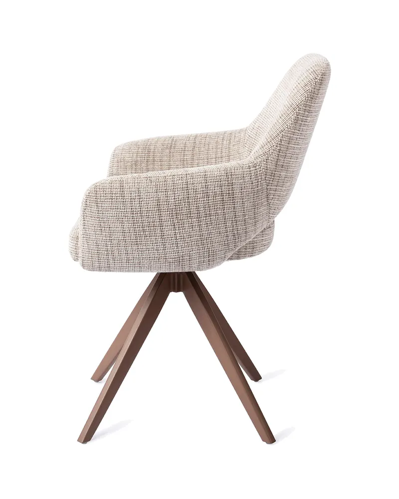 Yanai Esszimmerstuhl von Jesper Home in Caramel Grid, Turn, Braun, Ansicht 2