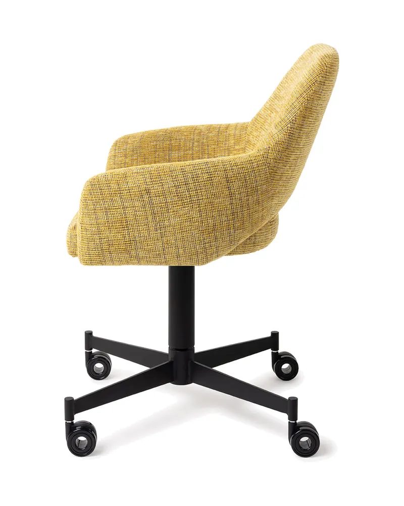 Yanai Esszimmerstuhl von Jesper Home in Lemon Lines, Caster, Schwarz, Ansicht 2