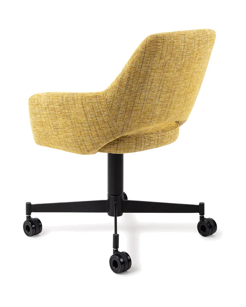 Yanai Esszimmerstuhl von Jesper Home in Lemon Lines, Caster, Schwarz, Ansicht 4