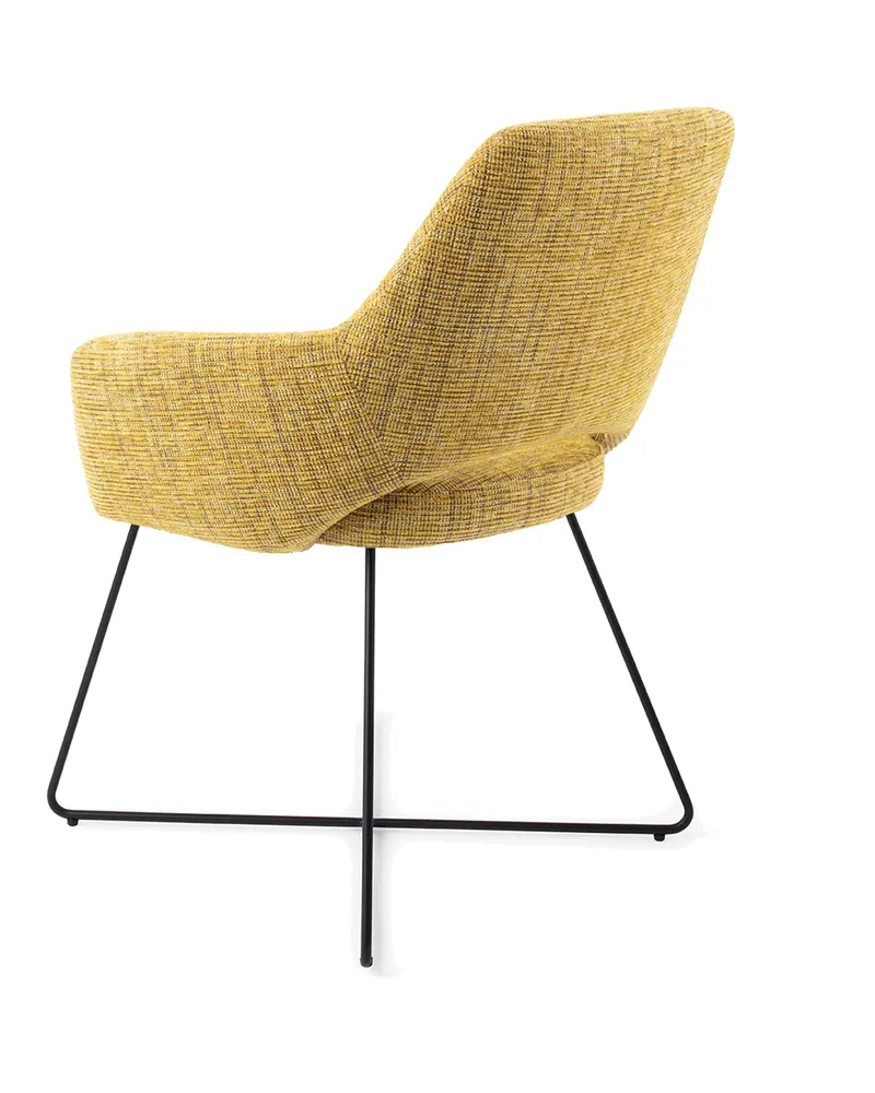 Yanai Esszimmerstuhl von Jesper Home in Lemon Lines, Cross, Schwarz, Ansicht 4