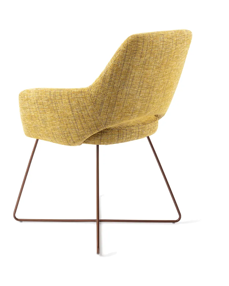 Yanai Esszimmerstuhl von Jesper Home in Lemon Lines, Cross, Roségold, Ansicht 4