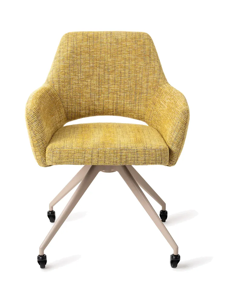 Yanai Esszimmerstuhl von Jesper Home in Lemon Lines, Glide, Beige, Ansicht 1