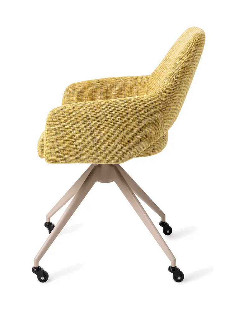 Yanai Esszimmerstuhl von Jesper Home in Lemon Lines, Glide, Beige, Ansicht 2
