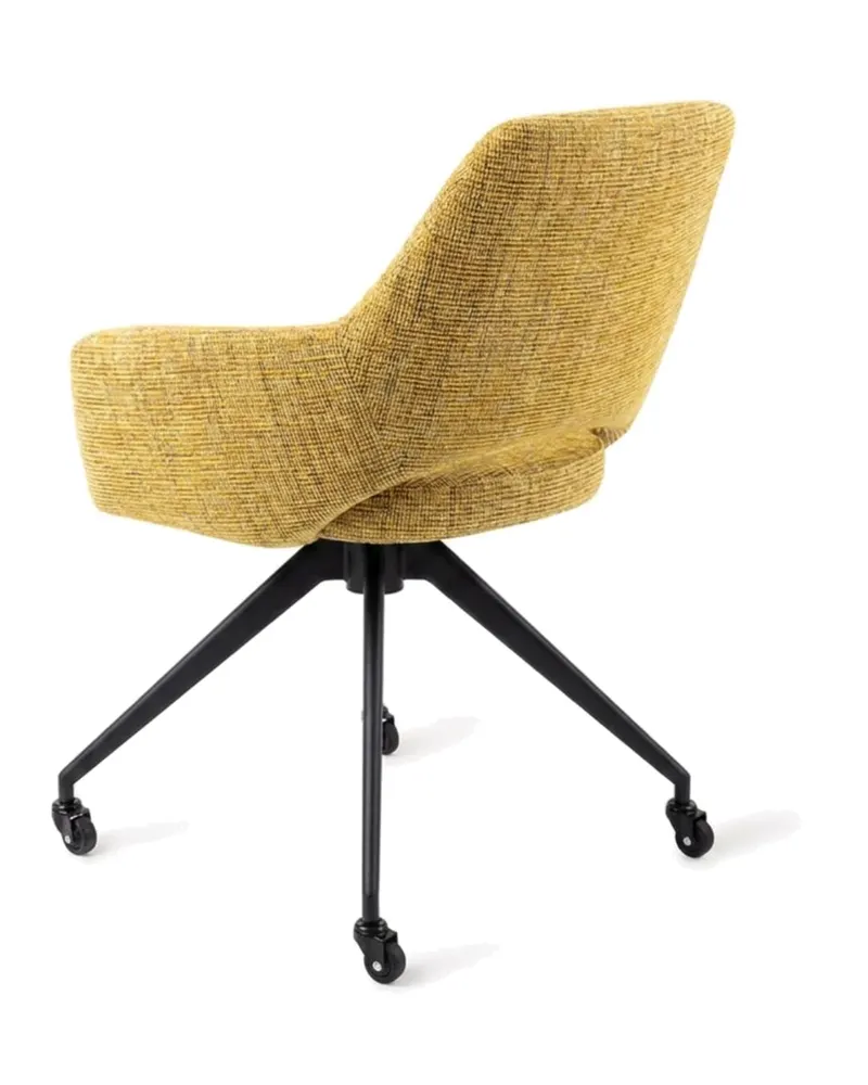 Yanai Esszimmerstuhl von Jesper Home in Lemon Lines, Glide, Schwarz, Ansicht 3