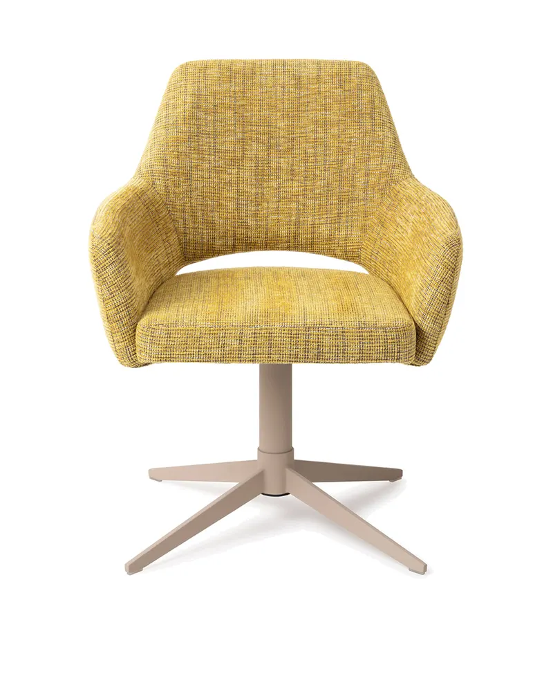 Yanai Esszimmerstuhl von Jesper Home in Lemon Lines, Quad, Beige, Ansicht 1