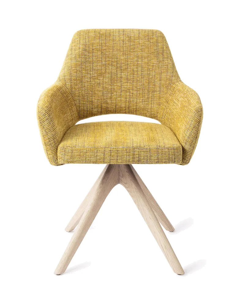 Yanai Esszimmerstuhl von Jesper Home in Lemon Lines, Revolve Oak, Gebleicht, Ansicht 1