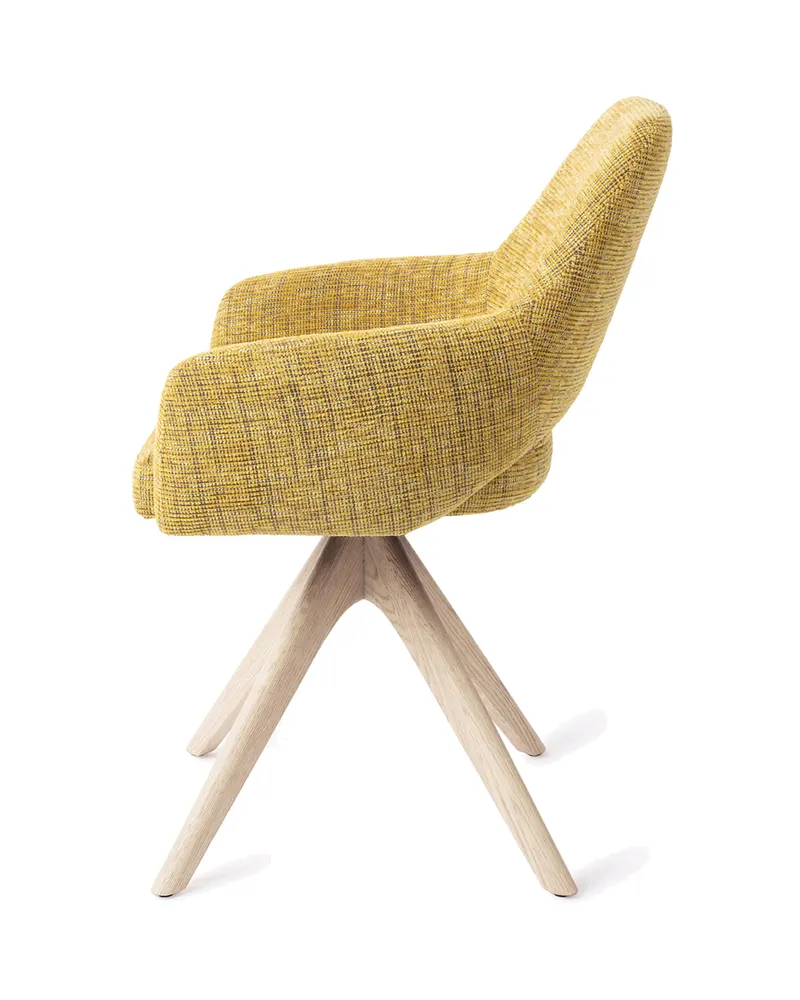 Yanai Esszimmerstuhl von Jesper Home in Lemon Lines, Revolve Oak, Gebleicht, Ansicht 2