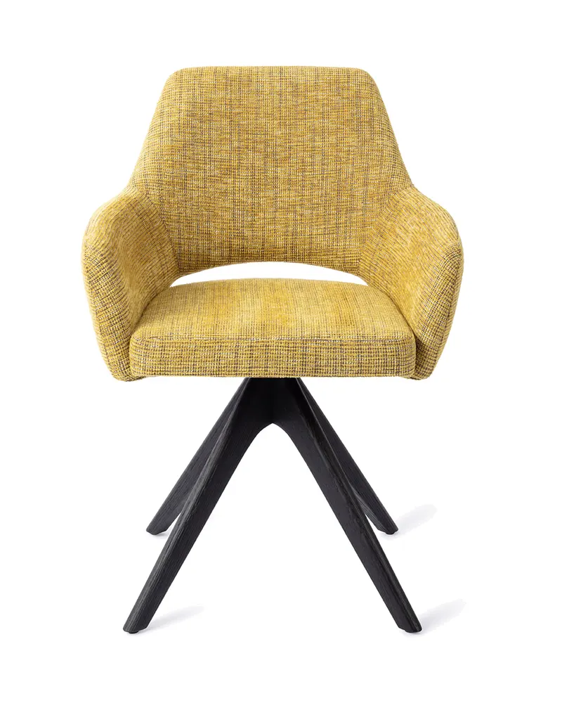 Yanai Esszimmerstuhl von Jesper Home in Lemon Lines, Revolve Oak, Schwarz, Ansicht 1