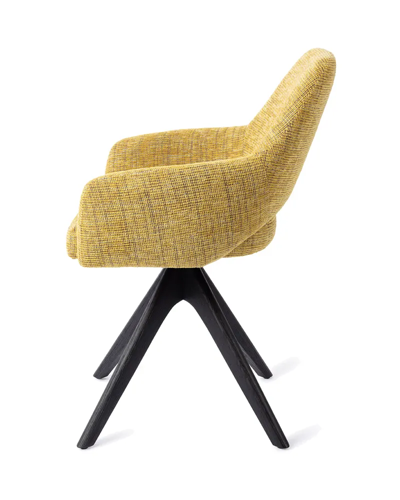Yanai Esszimmerstuhl von Jesper Home in Lemon Lines, Revolve Oak, Schwarz, Ansicht 2