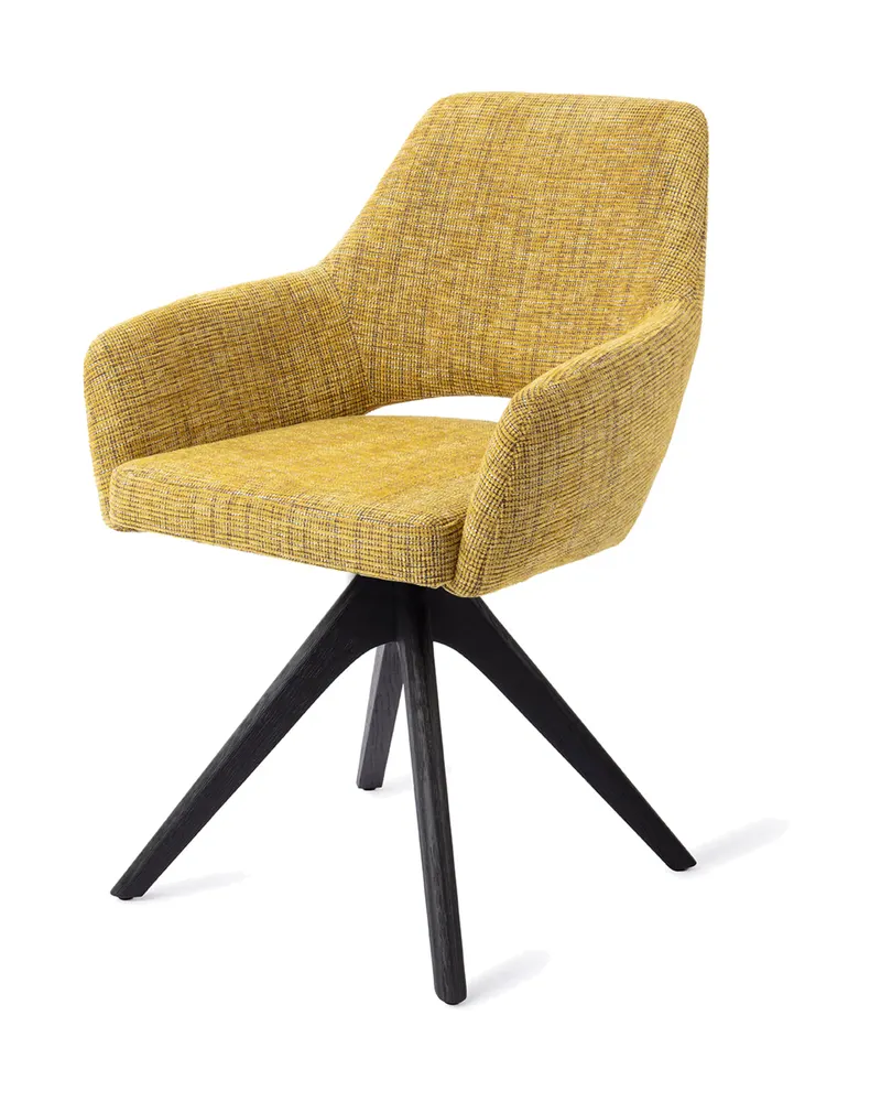 Yanai Esszimmerstuhl von Jesper Home in Lemon Lines, Revolve Oak, Schwarz, Ansicht 3