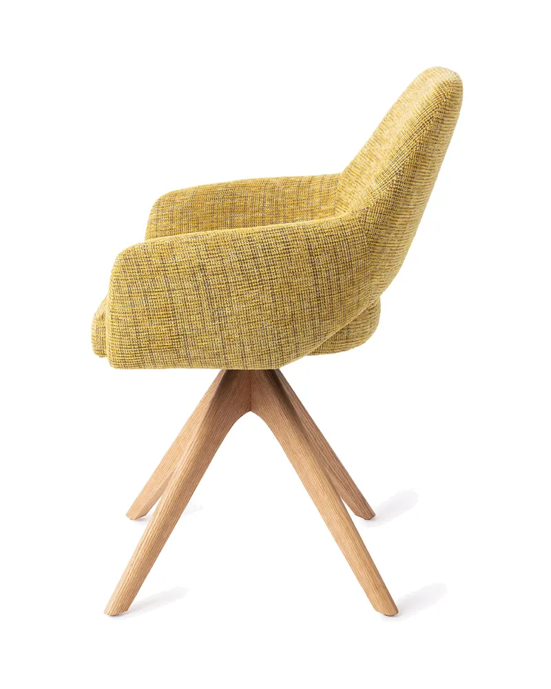 Yanai Esszimmerstuhl von Jesper Home in Lemon Lines, Revolve Oak, Natur, Ansicht 2