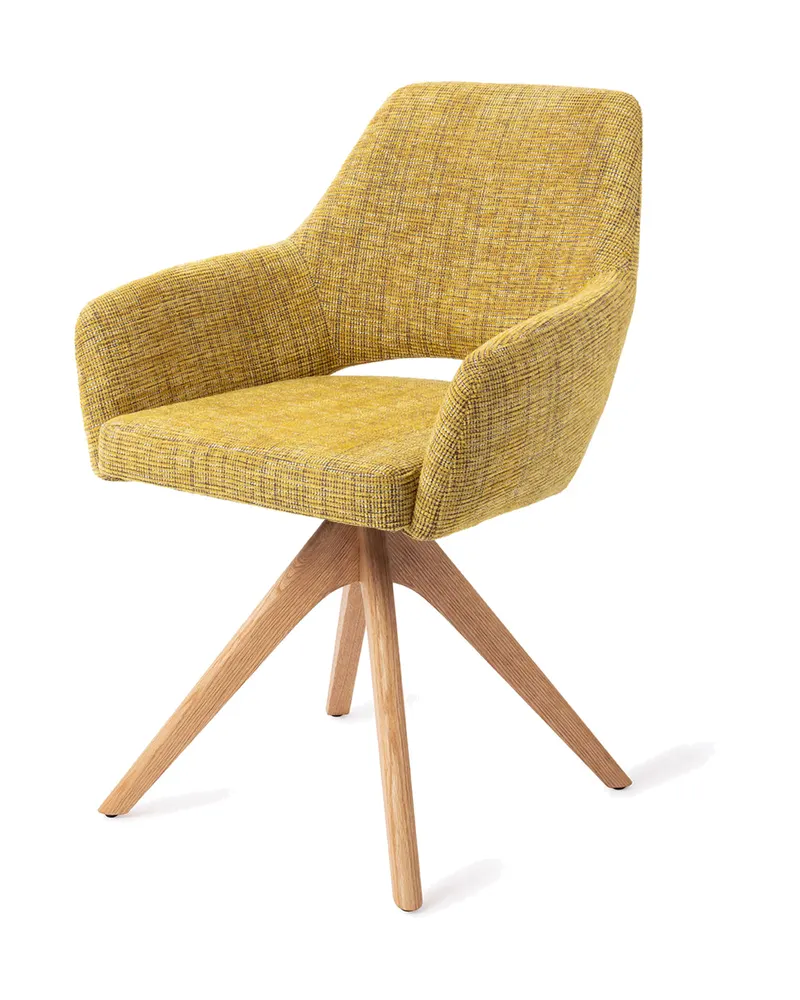 Yanai Esszimmerstuhl von Jesper Home in Lemon Lines, Revolve Oak, Natur, Ansicht 3