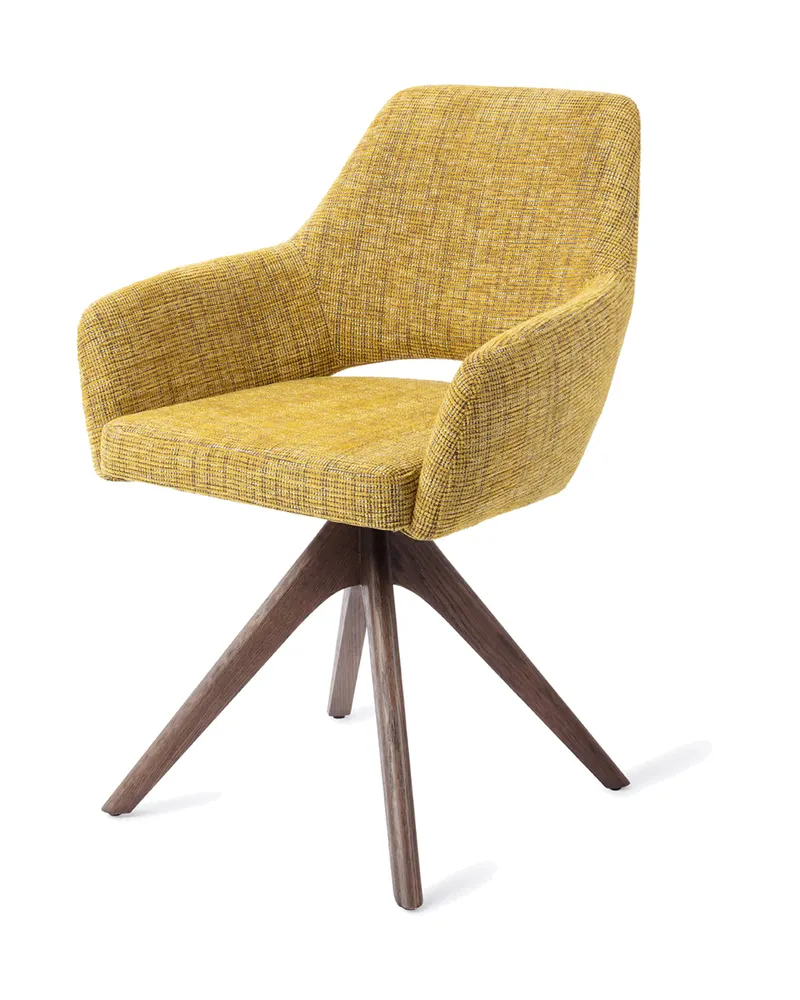 Yanai Esszimmerstuhl von Jesper Home in Lemon Lines, Revolve Oak, Walnuss, Ansicht 3