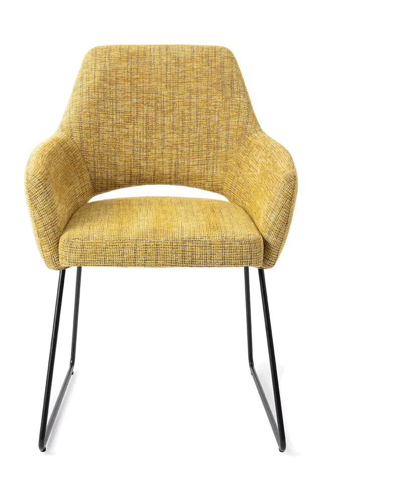 Yanai Esszimmerstuhl von Jesper Home in Lemon Lines, Slide, Schwarz, Ansicht 1